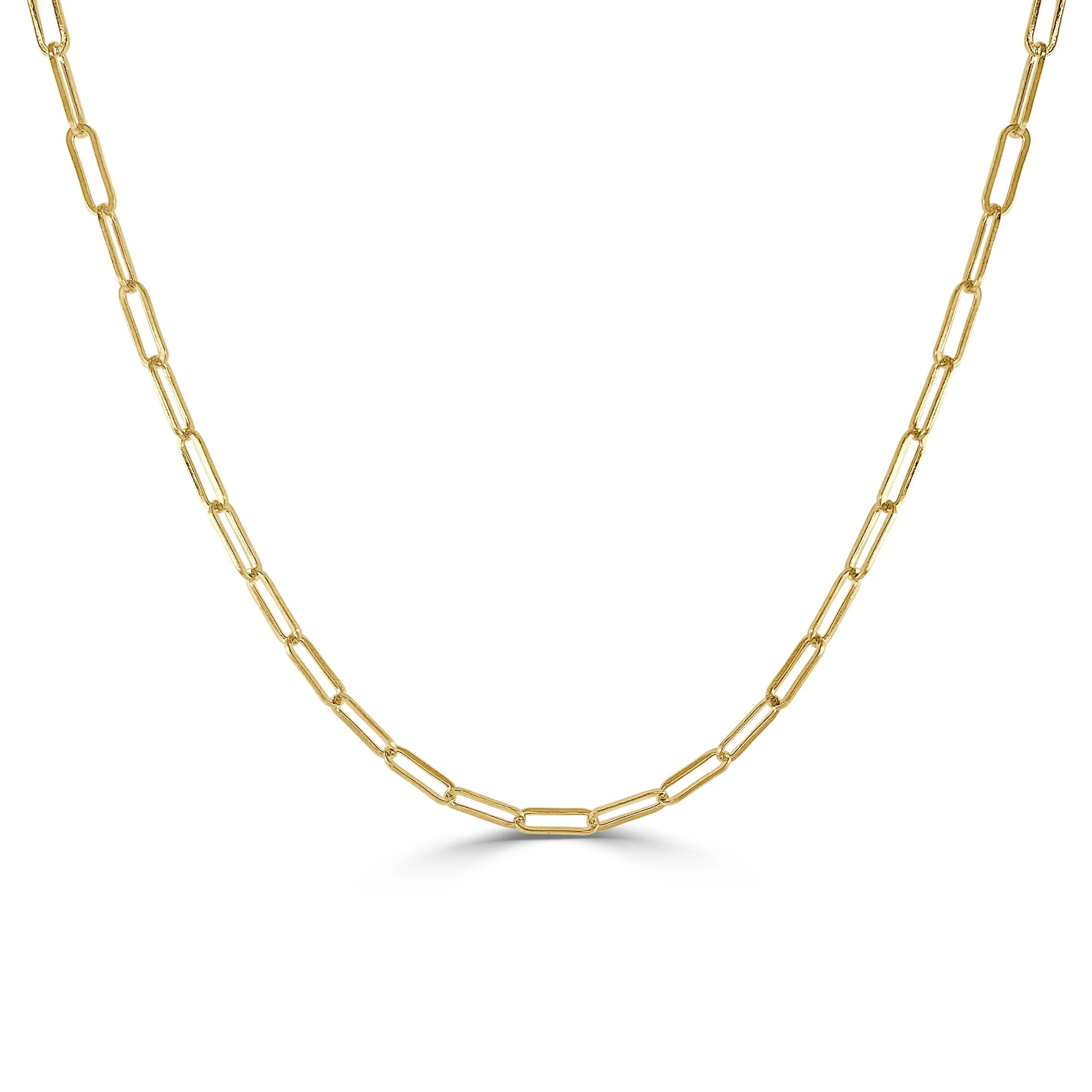 14K Italian Gold Diamond-Cut Paperclip Link 18" Necklace - Image 2