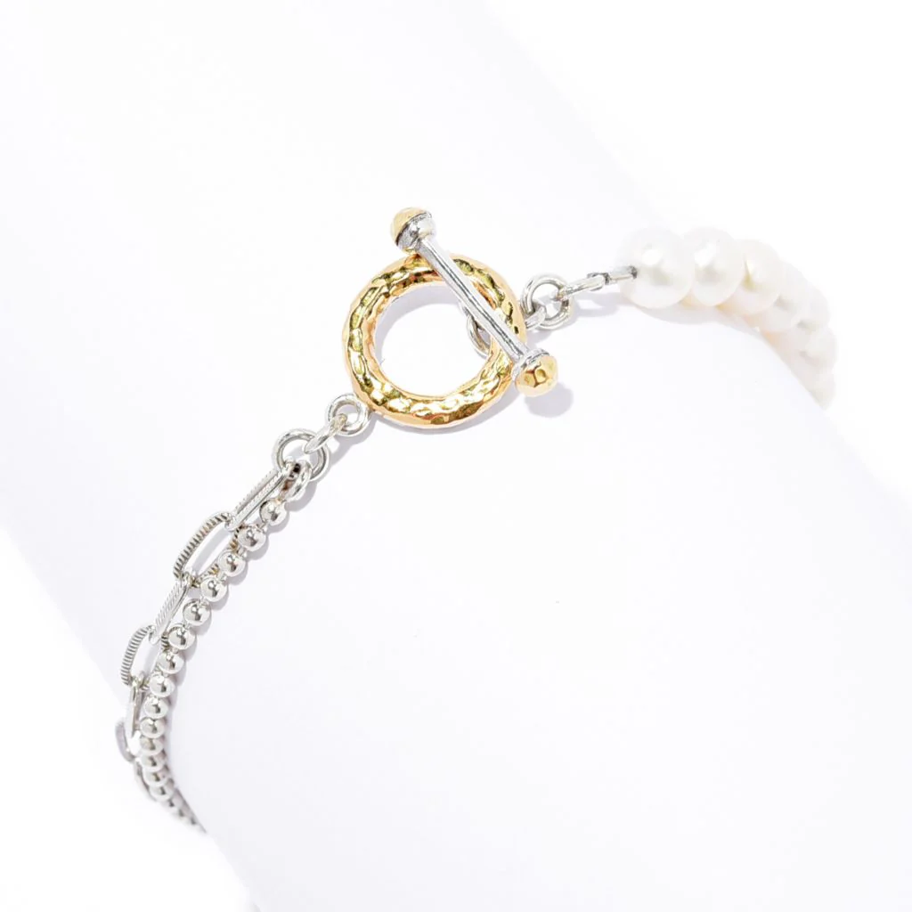 Artisan Silver by Samuel B. Magenta Tiger's Eye Bead & Chain Bracelet - Image 2
