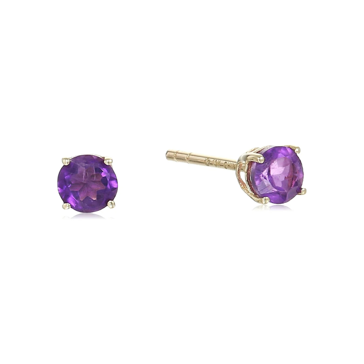 Gilded Lane 14K Gold 4mm Round Gemstone Stud Earrings - Image 5