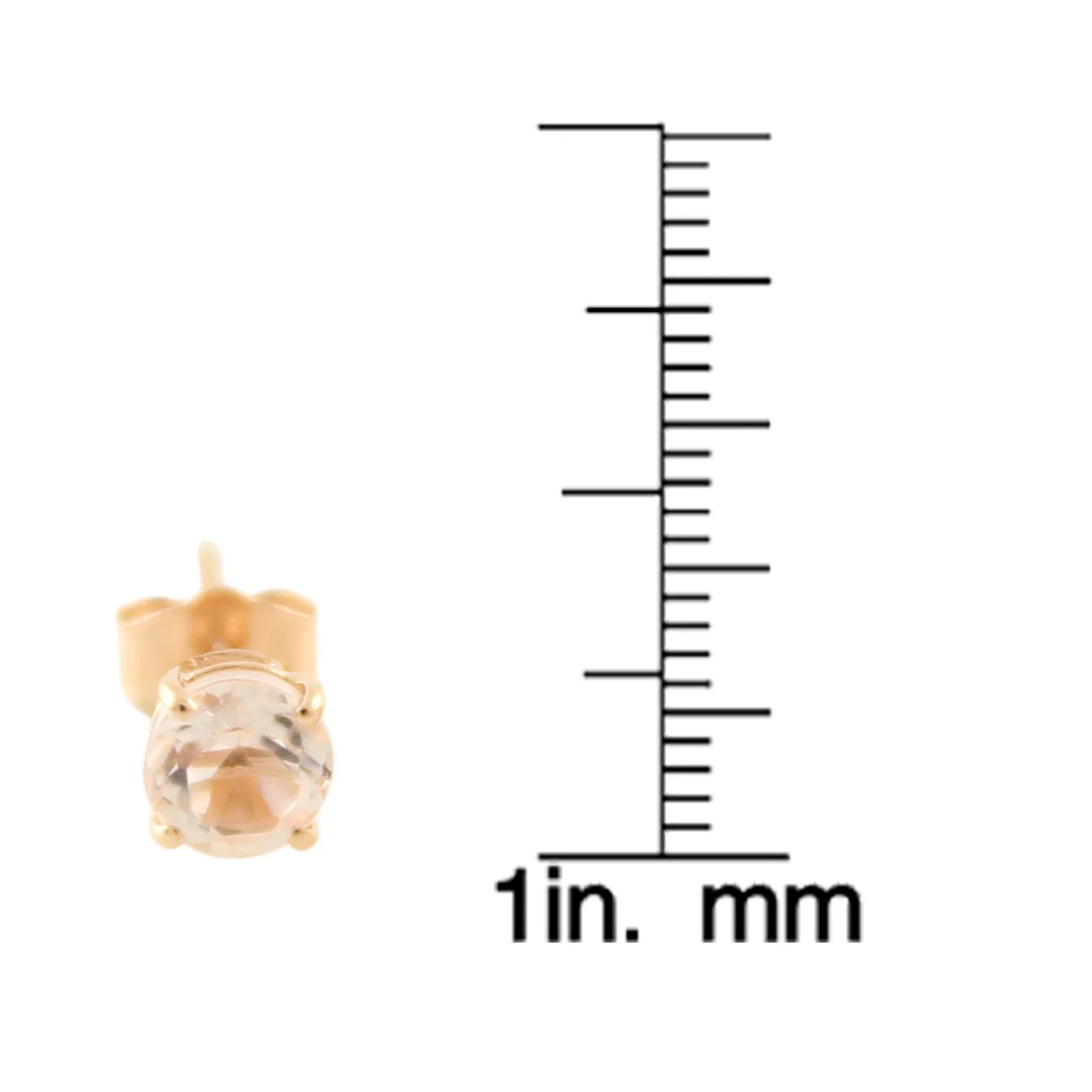 Gilded Lane 14K Gold 4mm Round Gemstone Stud Earrings - Image 6