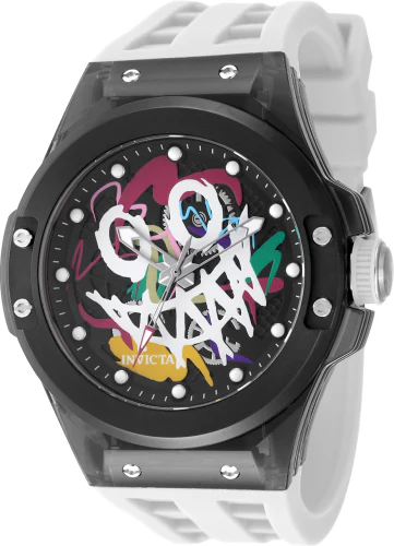 Invicta Men's 45mm Sea Base Rogue Quartz Graffiti Dial Transparent Case Strap Watch - Image 3