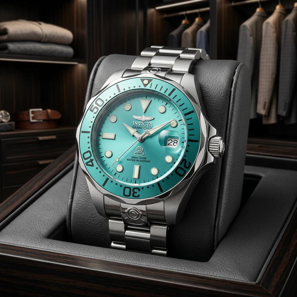 Invicta Men's 47mm Pro Diver Automatic Robin's Egg Blue Bracelet Watch - Image 4