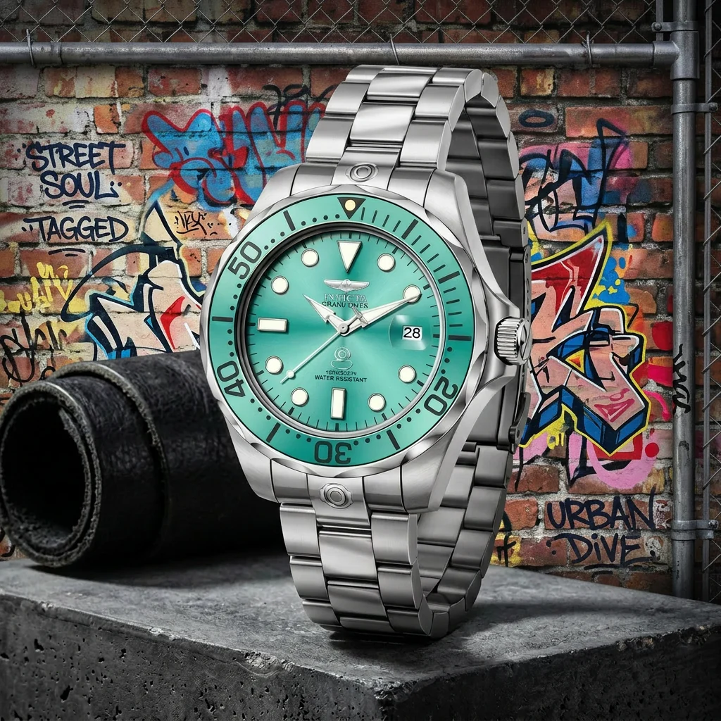 Invicta Men's 47mm Pro Diver Automatic Robin's Egg Blue Bracelet Watch - Image 6