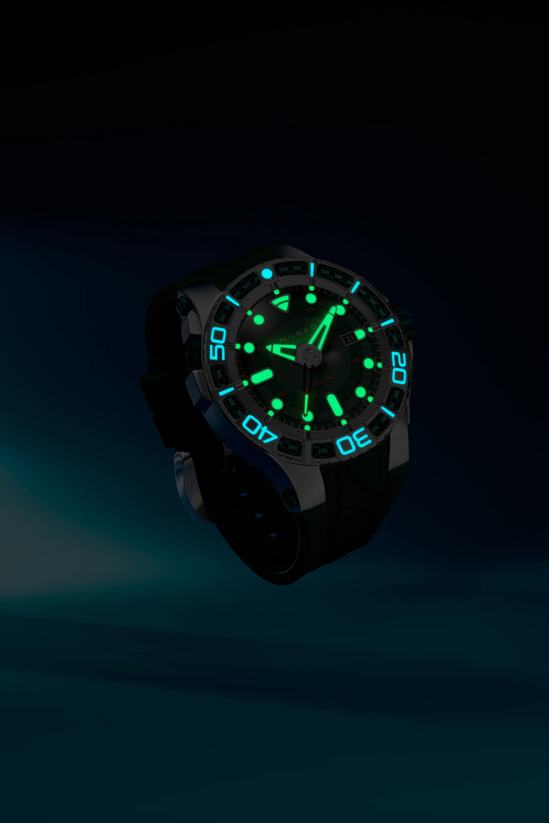 Nubeo Men's 50mm Manta Automatic Limited Edition Silicone Strap Watch - Image 10