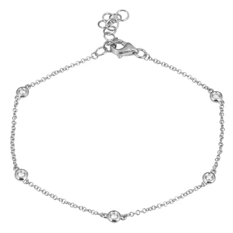 Sabrina Designs 14K Gold 0.09ctw Diamond Bezel-Set Station Bracelet