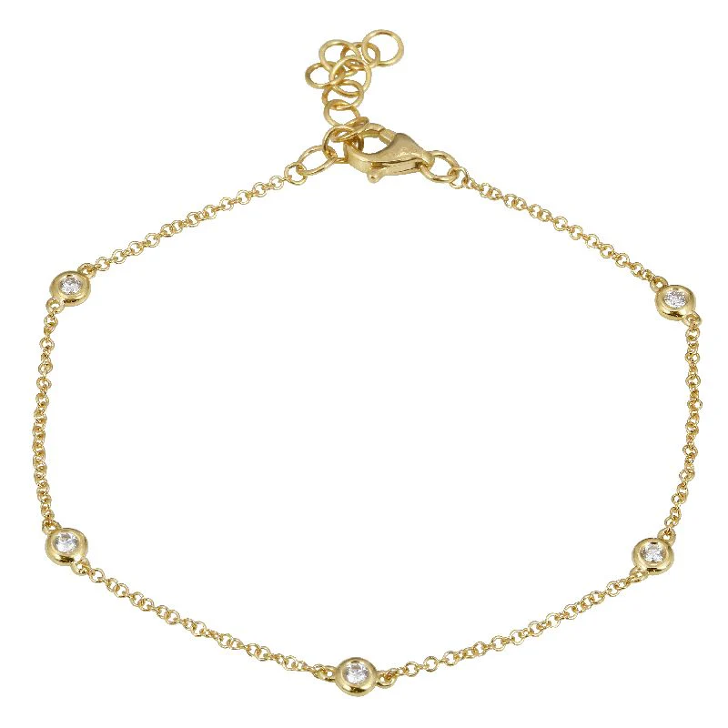 Sabrina Designs 14K Gold 0.09ctw Diamond Bezel-Set Station Bracelet - Image 2