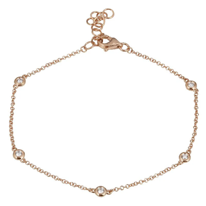 Sabrina Designs 14K Gold 0.09ctw Diamond Bezel-Set Station Bracelet - Image 3