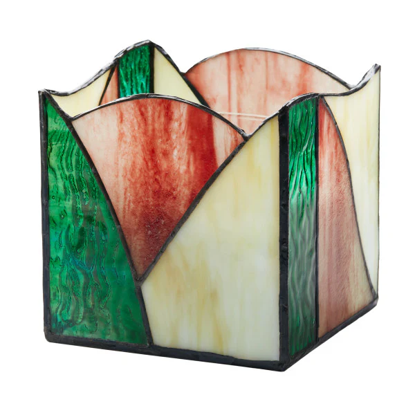 Tiffany-Style Lighting 4.75" Abstract Design Stained Glass Candle Holder - Image 3