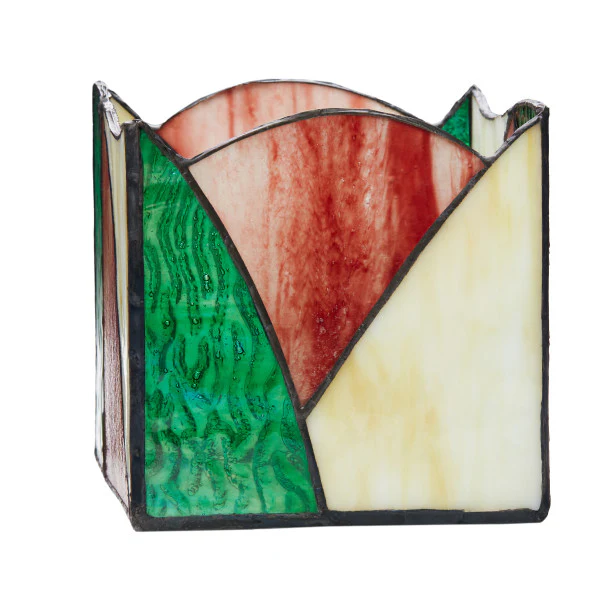 Tiffany-Style Lighting 4.75" Abstract Design Stained Glass Candle Holder - Image 5